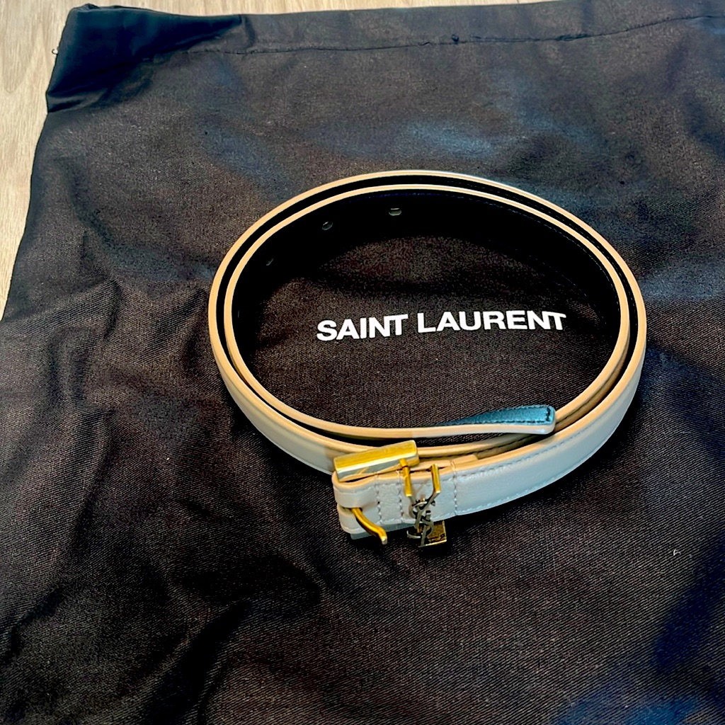 Brand New Ysl Passant Belt Color Nude Size 65 Cm